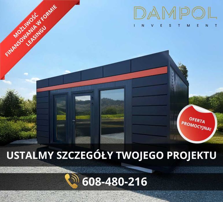 Pawilon kontener 600x300 LEASING na biuro, punkt handlowy, usługowy