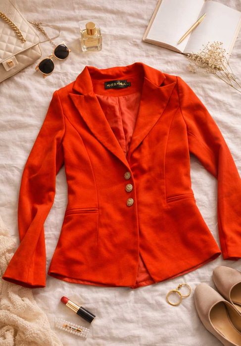 Czerwona marynarka damska | elegancki blazer | casual / chic