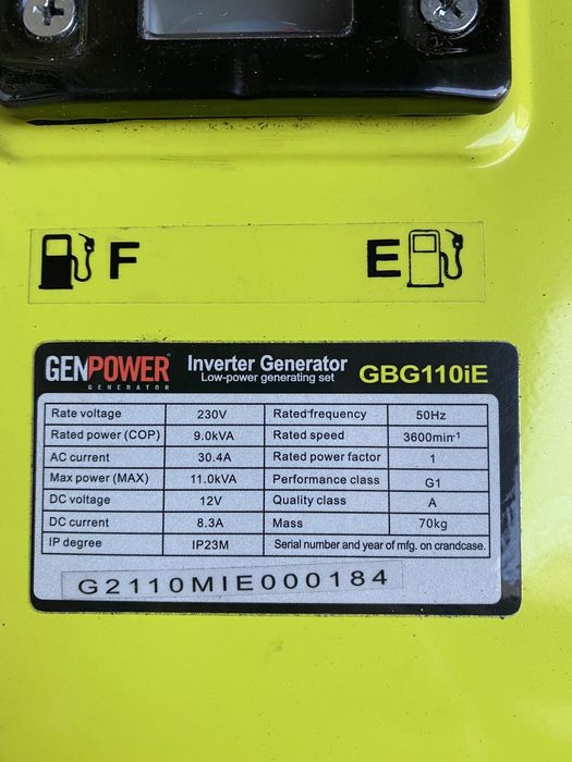Генератор бензиновий GBG 110 IE 8,8 кВт однофазний інверторний