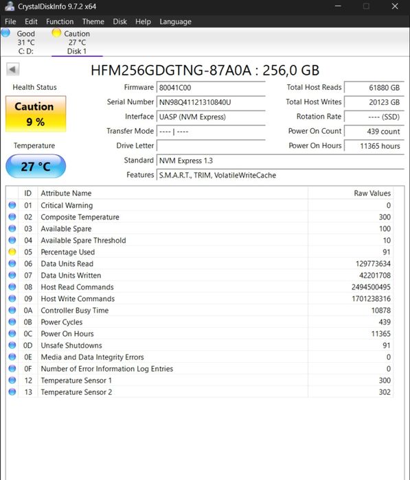 SSD nvme 256GB и HDD 1tb 2.5