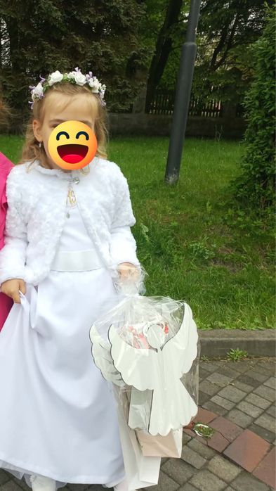 Sukienka komunijna 128/134 plus dodatki