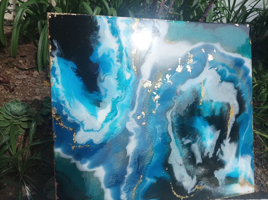 Quadro abstrato em epóxi