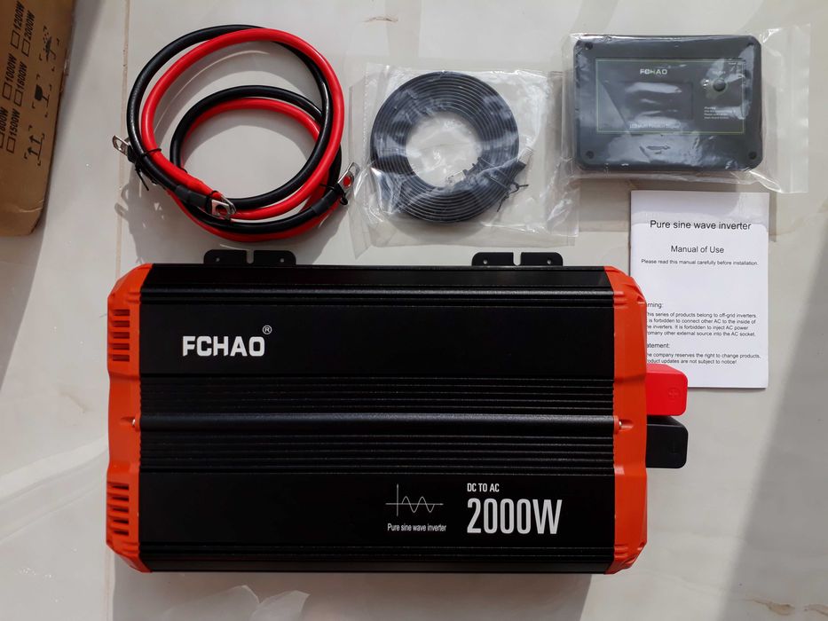 Інвертор FCHAO 12В 2000W (пікова 4000W, чист.синус) Новий.Якісний.