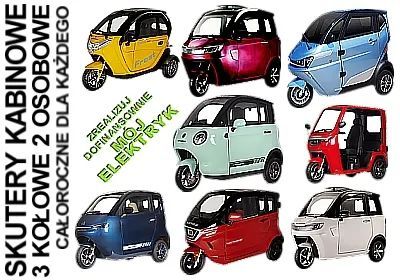 Bez prawa jazdy - nowy skuter elektryczny dwuosobowy zabudowany