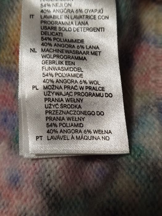 Sweter z bufkami w kwiatki z moherem H&M L 40