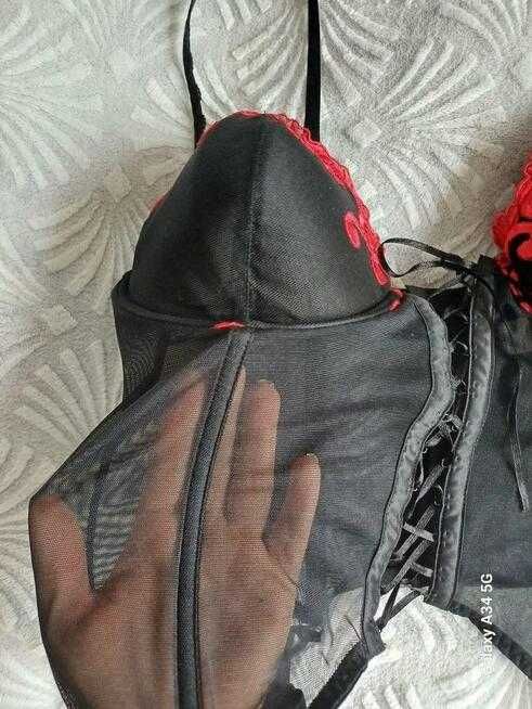 Seksi gorset do pończoch,L