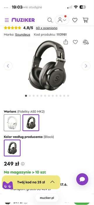 Słuchawki Soundeus Fidelity A50 2