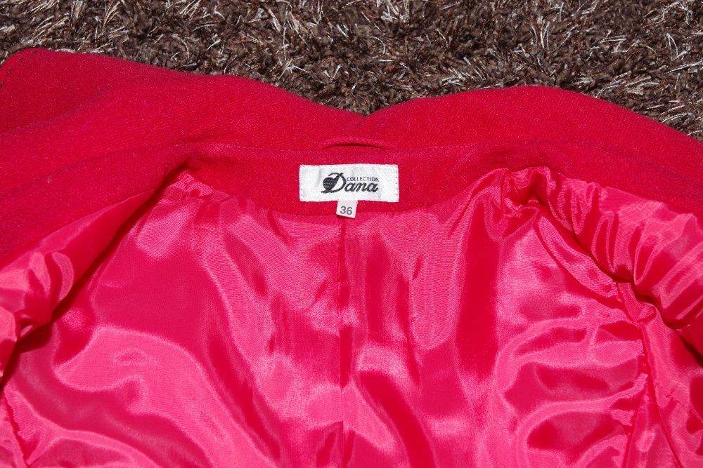 żakiet czerwony na podszewce przejściowy damski