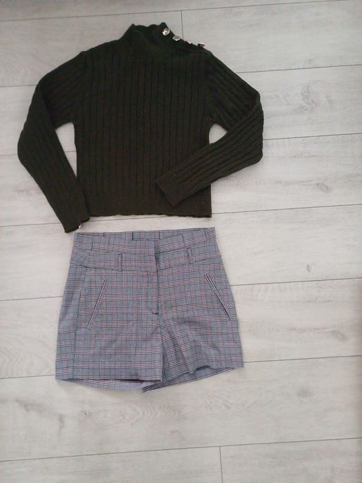 Zestaw szorty w krate mohito sweter 34