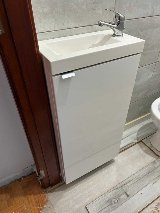 Armário de Casa de Banho com Lavatório e Torneira Misturadora