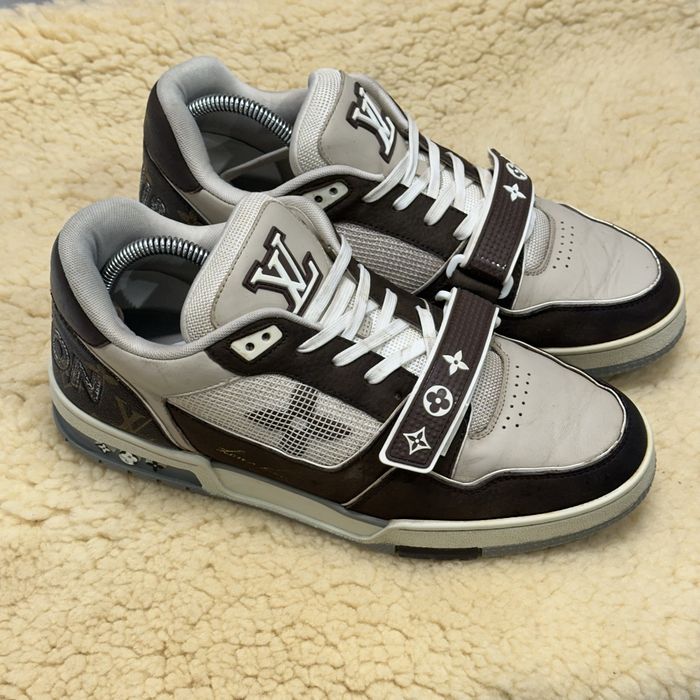 Buty Louis Vuitton LV trainers leather moka brown monogram luxury