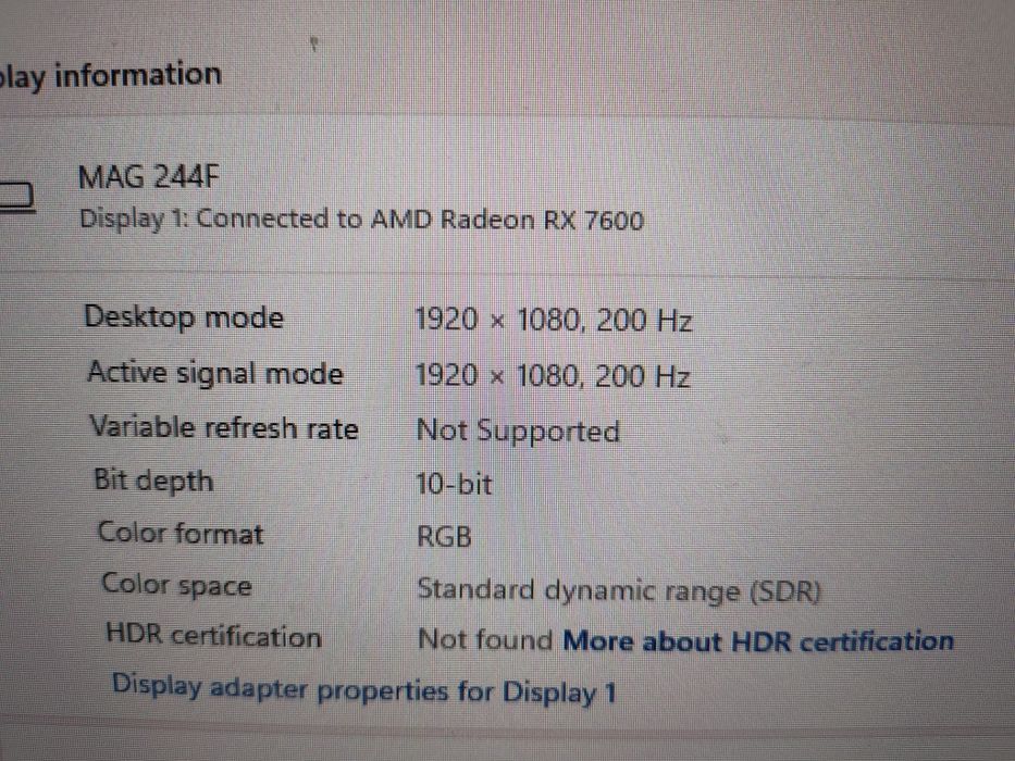 Monitor msi mag 244F 1920x1080 2OOhz