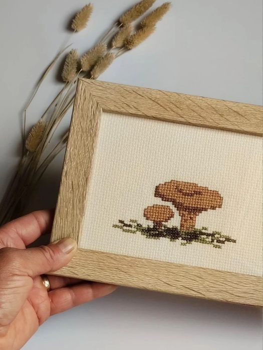 Cogumelo I _ quadro em ponto cruz