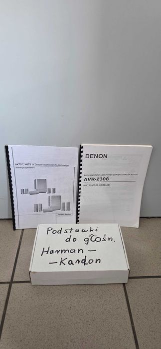 Amplituner Denon AVR-2308 Srebrny Pilot 5.1 Harman Kardon HKTS 11
