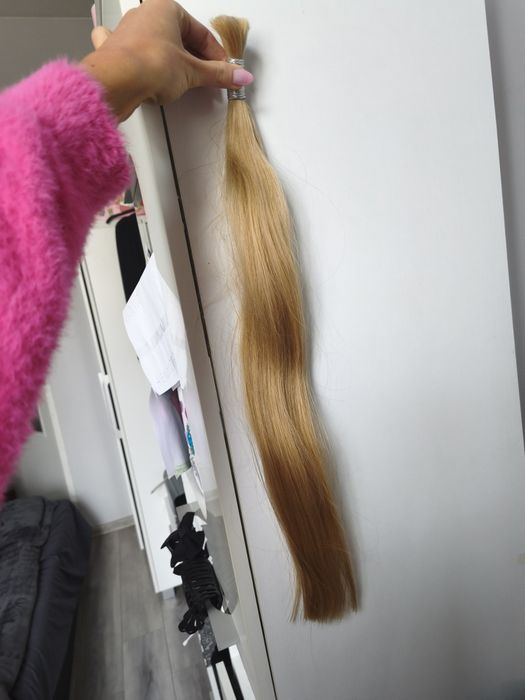 Włosy naturalne ciemnym blond 55cm 50g
