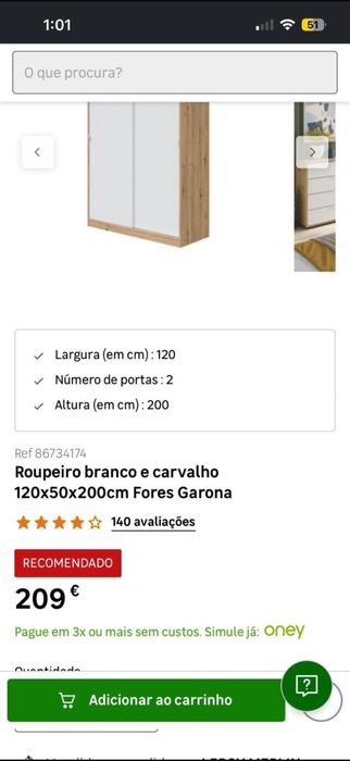 Guarda roupa branca