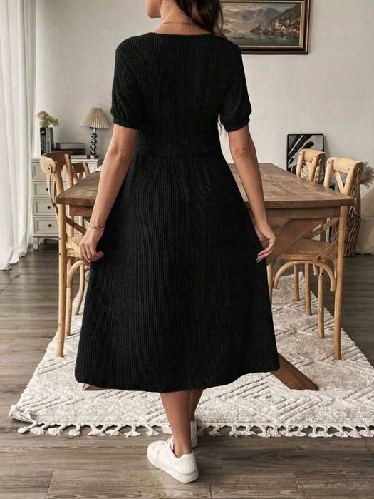 Czarna ciążowa sweterkowa sukienka damska rozmiar XL