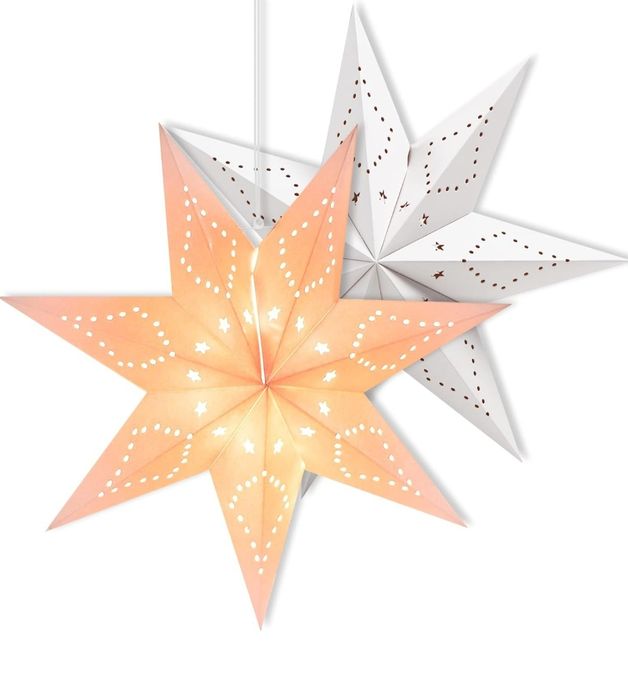 2szt Papierowe świecące gwiazdy do zawieszenia