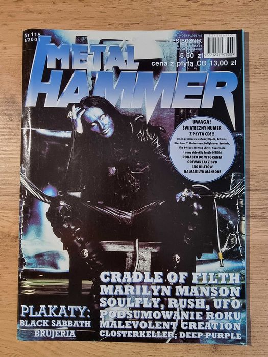 Metal Hammer 1/2001 Cradle Of Filth, Plakaty: Black Sabbath i Brujeria