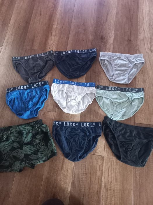 8 par slipów i kąpielówki r. 170