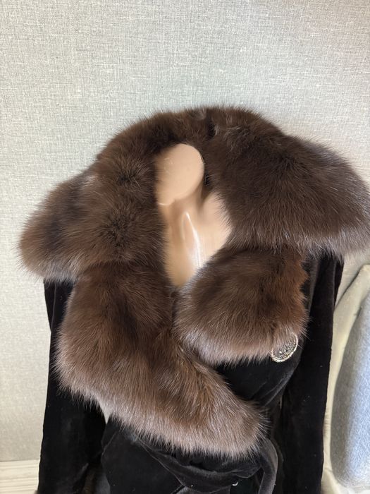 Норкова шуба пальто  норка соболь 115 см