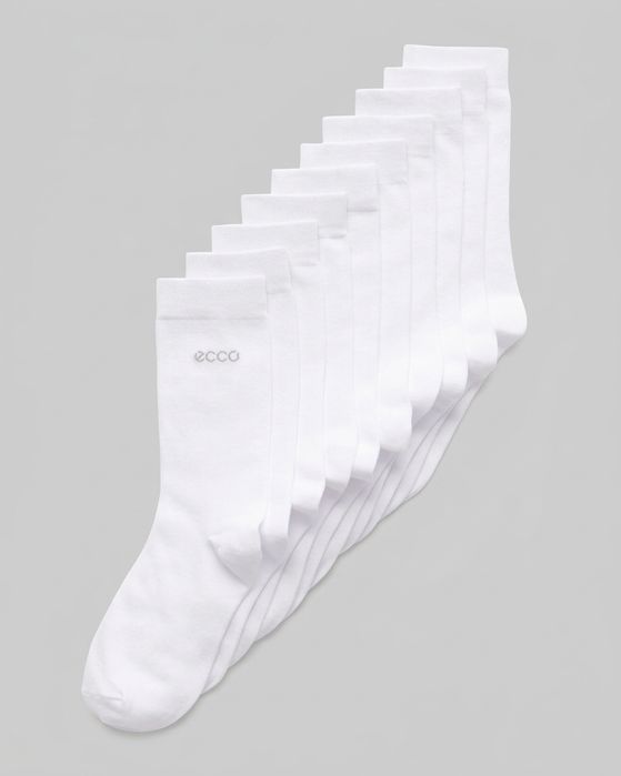 skarpetki ECCO Classic Mid Cut 5-pack, średn długości, biały, EU 39-42