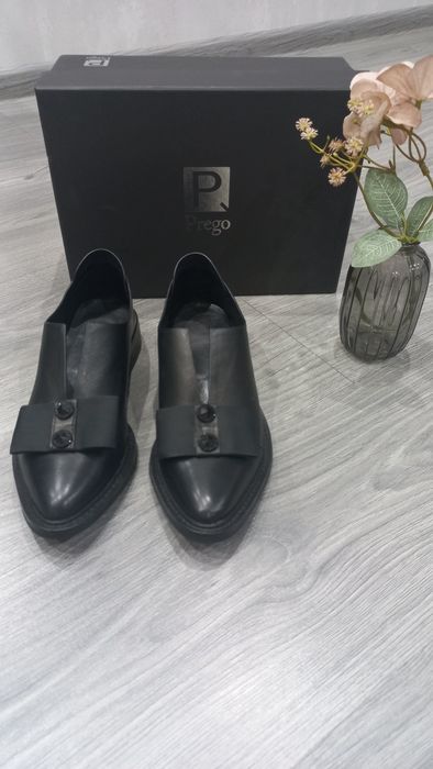 Шкіряні  чорні лофери,туфлі, Prego,36 розмір,23-23,5 см
