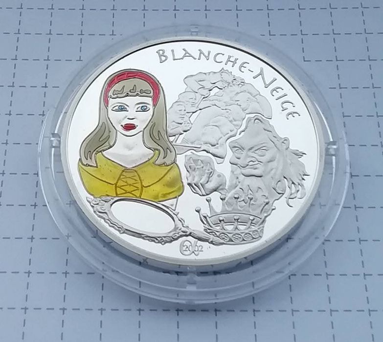 Франція 1½ євро 2002р. Персонажі казок - Білосніжка. СРІБЛО. ПРУФ.