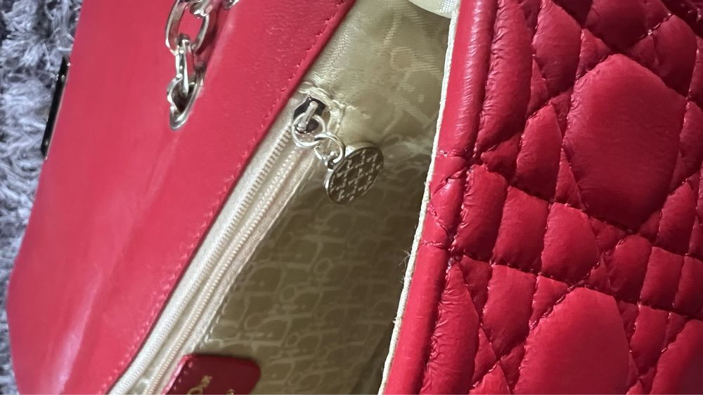 Torebka mała Christian Dior czerwona