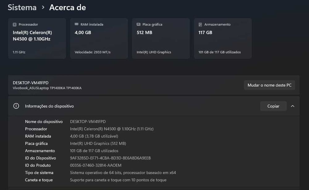 Computador ASUS Vivobook Go 14 Flip TP1400