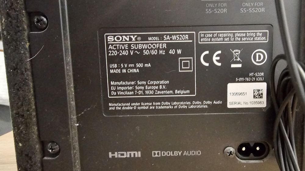 Soundbar Sony SA-WS20R