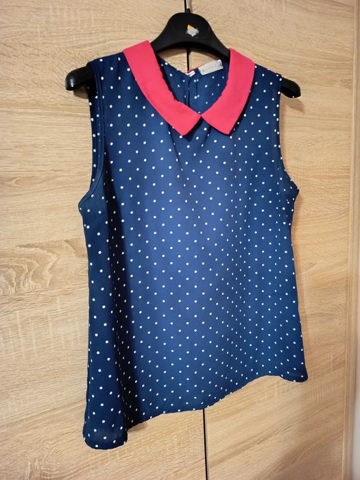 Bluzka damska bez rękawów elegancka - rozmiar 38/40