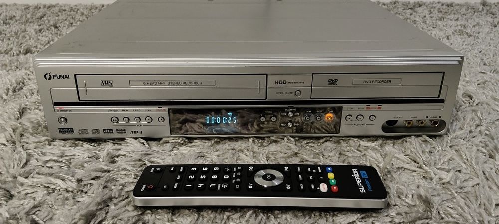 Magnetowid Nagrywarka VHS DVD HDD FUNAI HDR-A2635 Hi-Fi 6 głowic pilot