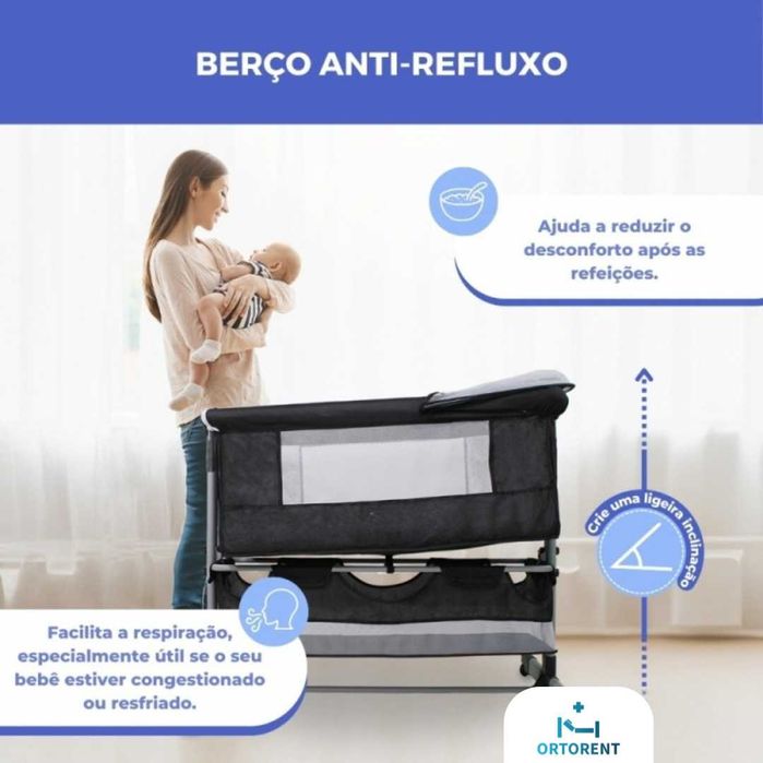 Berço Next2Me 3 em 1 com Colchão | Balanço e Antirrefluxo