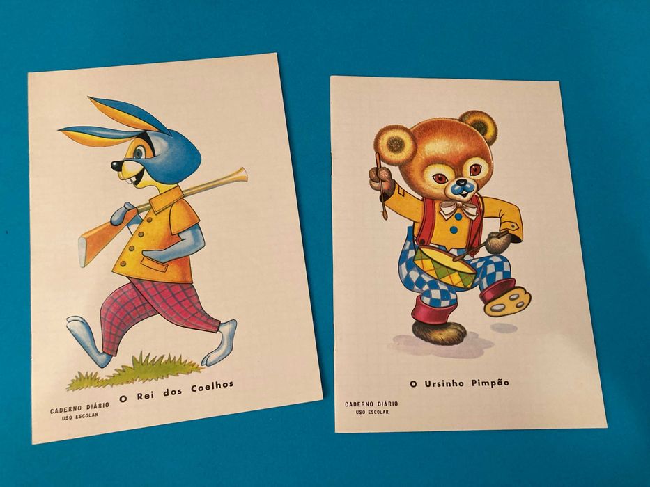 Colecção de 8 Cadernos Escolares muito bonitos da Firmo Anos 70