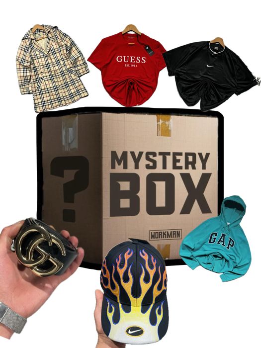 Tajemnicze pudełko z markową odzieżą w rozmiarze M-L