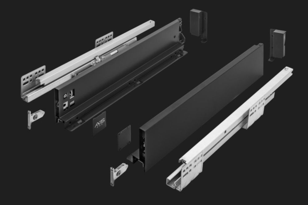 100szt na stanie Szuflada GTV niska czarna pełny wysuw 40KG PB-AXISPRO
