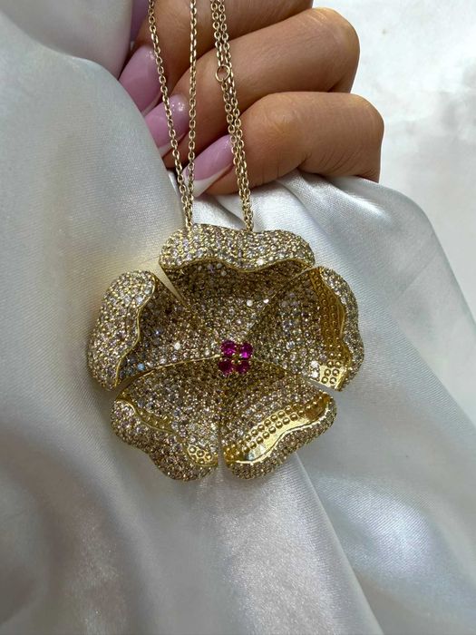 Komplet wisiorek i kolczyki z diamentami naturalnymi 24.57 CT