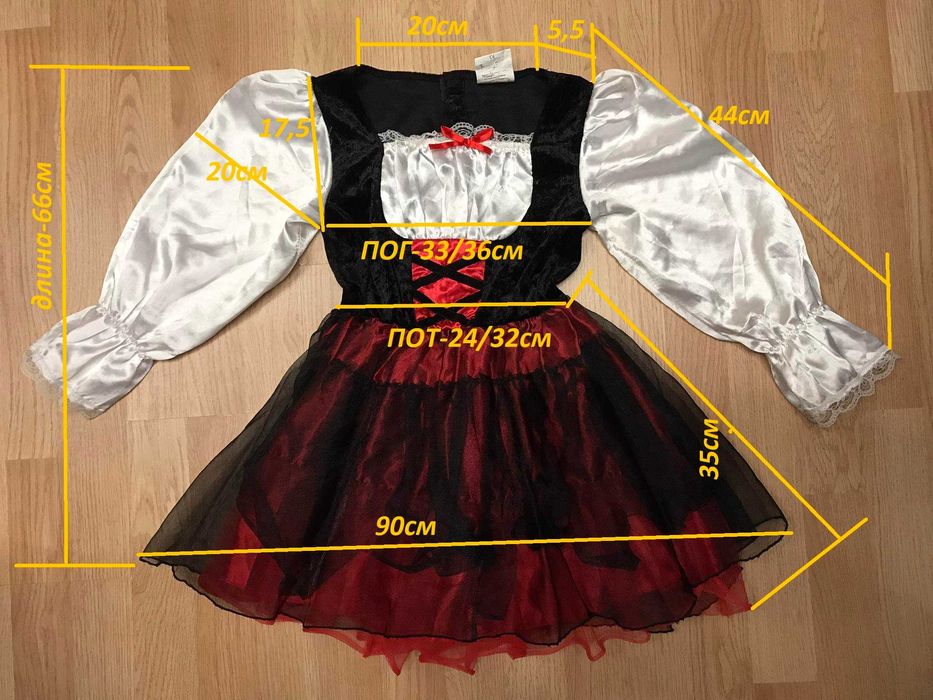 Платье Красная шапочка нарядное праздник карнавал р.30/32 детское