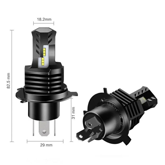Kit Led à escala H4 H11 e HIR2 mesmo tamanho que lâmpada de origem