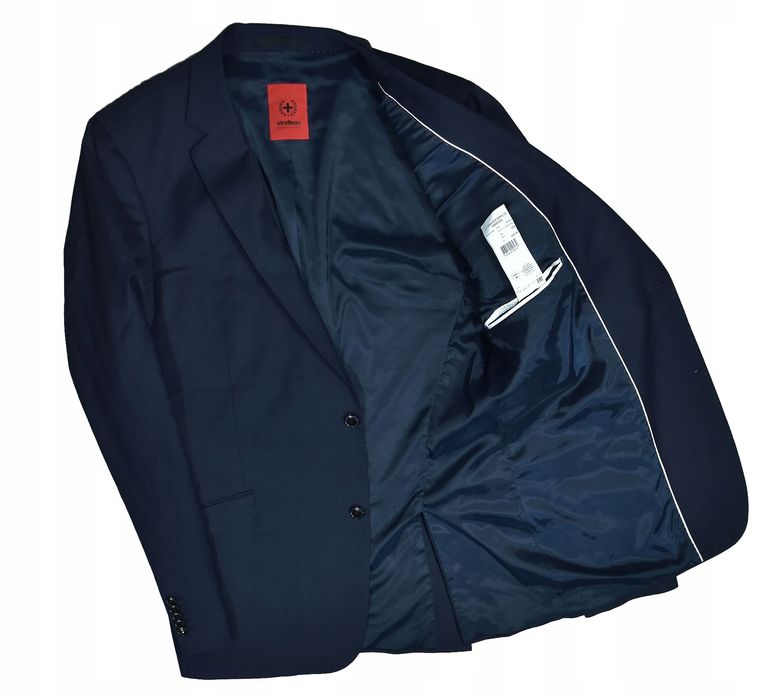 Strellson Granatowa Wełniana Marynarka Męska Allen 2.0 Slim 110 Xxl