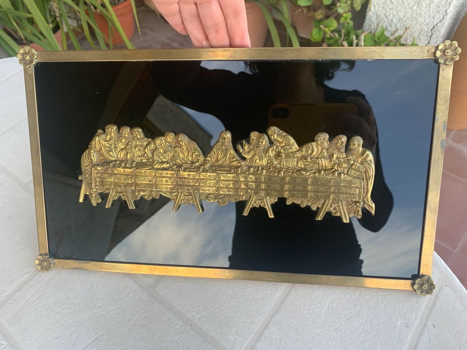 Antiguidade Quadro metálico Última Ceia