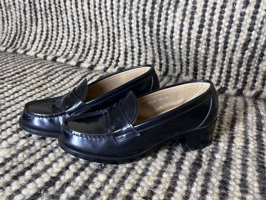 Лофери шкіряні чорні лаковані японські Haruta