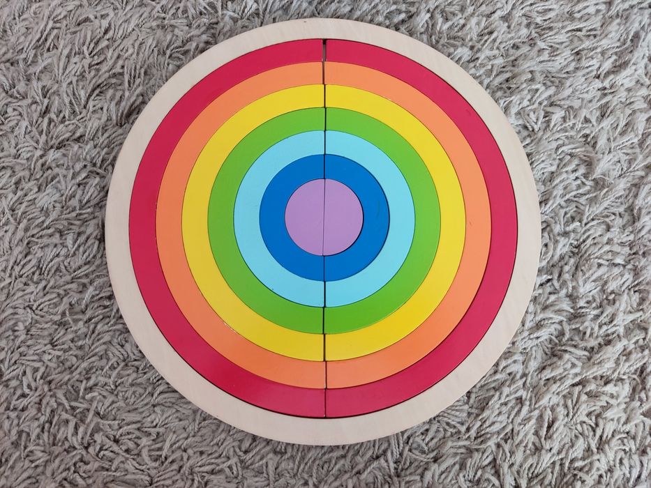 Arco-íris em Madeira - Brinquedo Montessori (15 peças)
