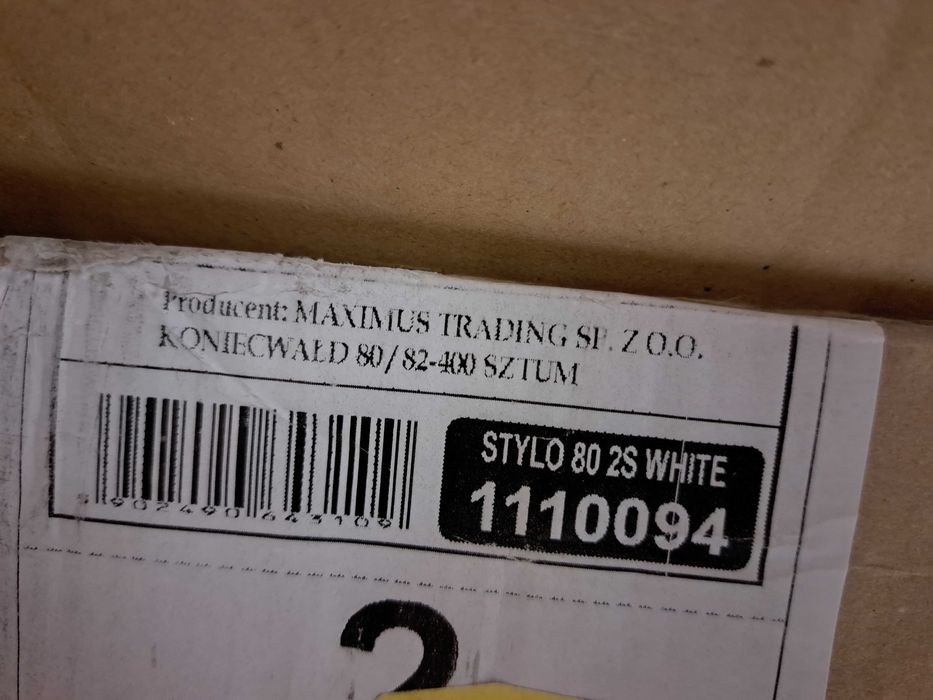 Szafka pod umywalkę Stylo 80 cm biała połysk,2 szuflady