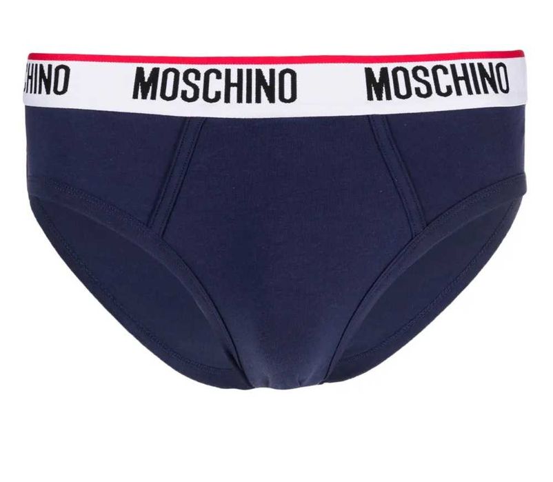 MOSCHINO męskie slipy 2 PAK majtek w pudełku BLUE