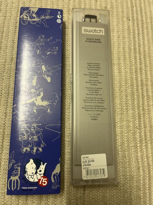 Relógio Swatch (GZ 187) Edição especial 75 anos Tintin