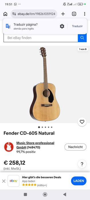 Guitarra acústica Fender CD-60Sl / Violão