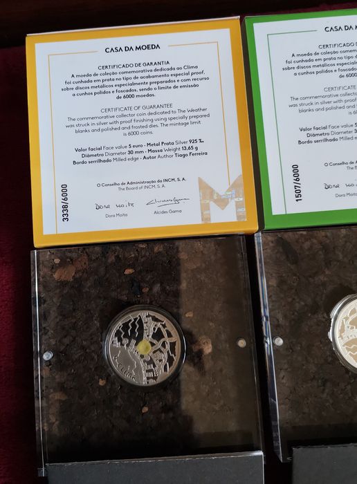 Coleção 3 moedas em prata 925 proof  "O Clima"