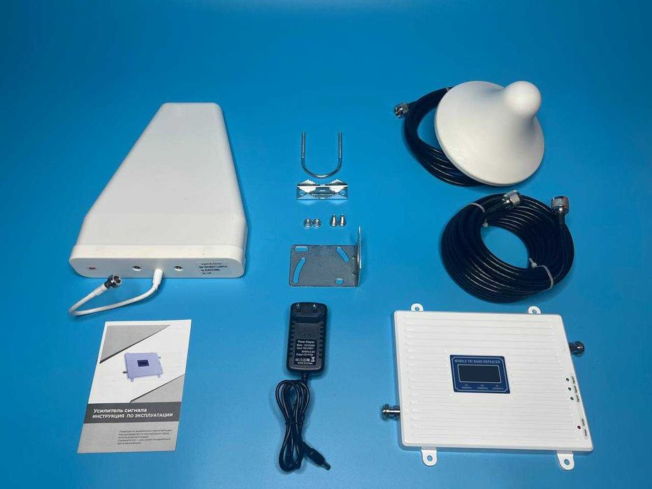 GSM репитер 3 диапазона 900 1800 2100, усилитель связи 3G 4G LTE